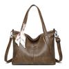 Borsa retrò di grande capacità da donna, borsa a tracolla per pendolari, borsa tote in PU