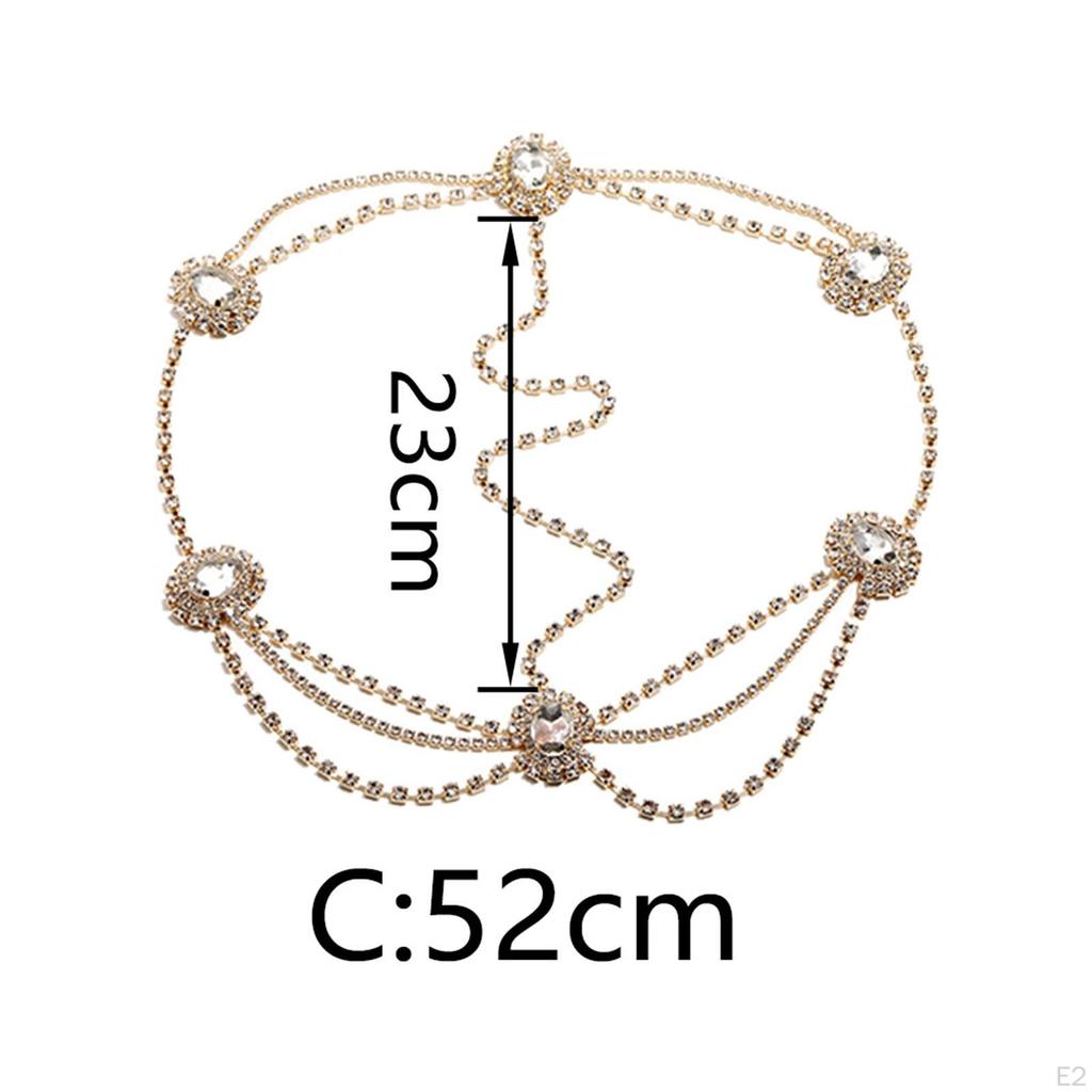 Head Chain Rhinestones Bohemian Jewelry Boho Forehead for Prom Girls