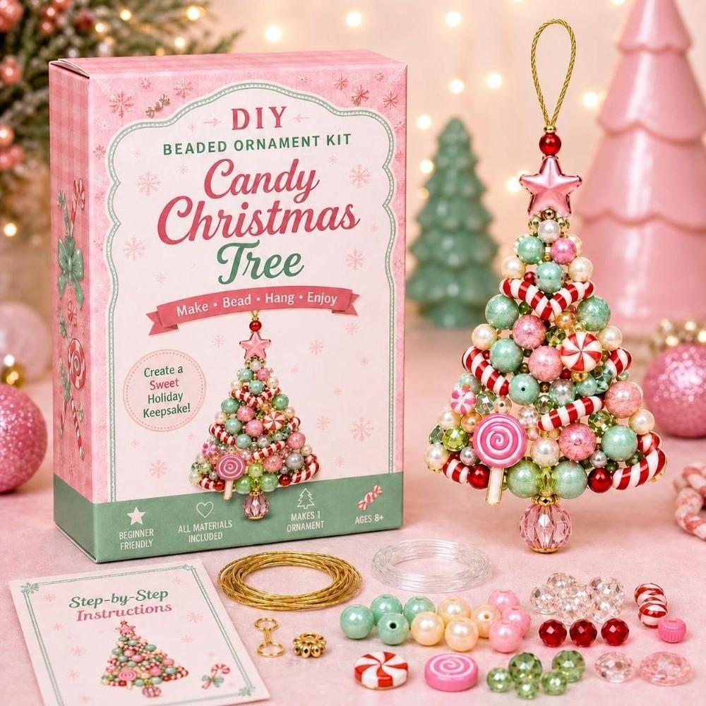 Set Creativo per Perline da Appendere Kit Ornamento con Perline Nuovo Kit Creativo di Natale Attività Festiva per le Feste