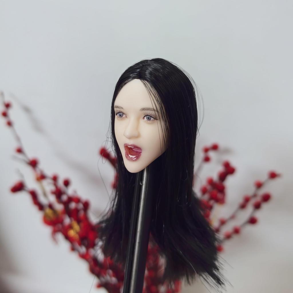 Toys Hobbies Scale Action Figure Compatible with TBLeague and Other Pearl White Direct Open Mouth Long European and Asian Beautiful Female Head and