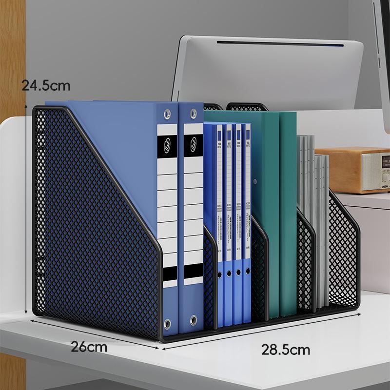 Office Desk Organizer: Metal File Storage Rack and Folder Box for Efficient Document Collection