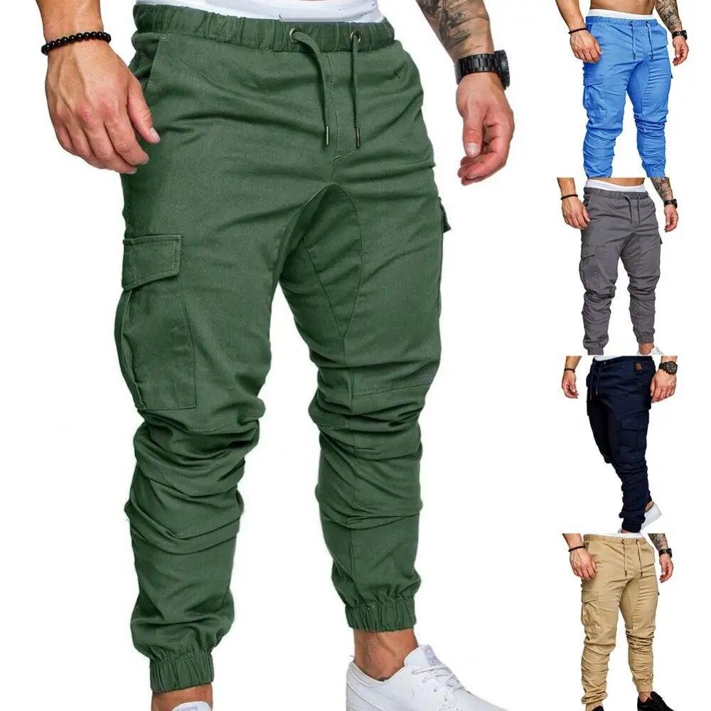 Men's Casual Jogging Pants Solid Color Pocket Pants Sports Pants Men's Trousers Street Hip Halen Jogging Pants