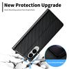LC.IMEEKE For Samsung Galaxy S25 Edge Case Carbon Fiber Texture Phone Cover Stand Card Holder
