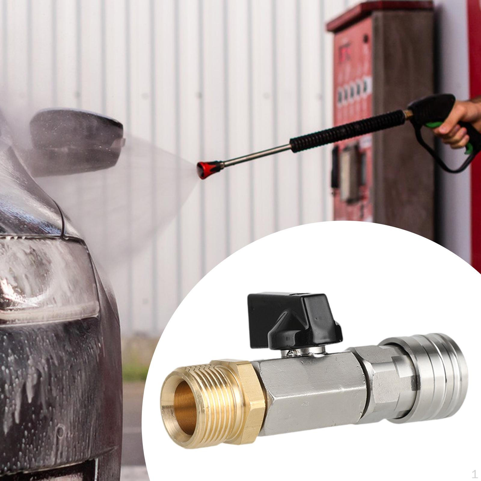 

Шаровой кран для мойки высокого давления 1/4 дюйма, простая установка, фитинг для мойки автомобиля M22_Stainless Steel