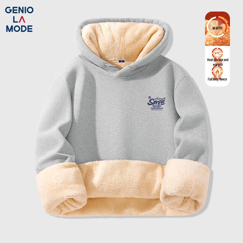 GENIOLAMODE Men's Heavyweight Fleece-Lined Hooded Sweatshirt
