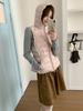 [Spot white duck down] New hooded ribs vest autumn and winter warm down vest women