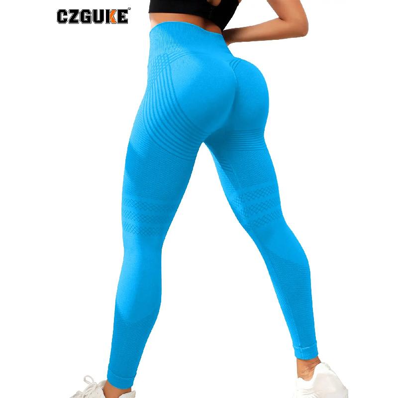 CZGUKE Women's Seamless Knitted Tight Pants with High Elasticity High Waist Fitness Training Fast Drying Breathable yoga Pants