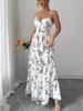 New Summer Floral V-Neck Spaghetti Strap Maxi Dress