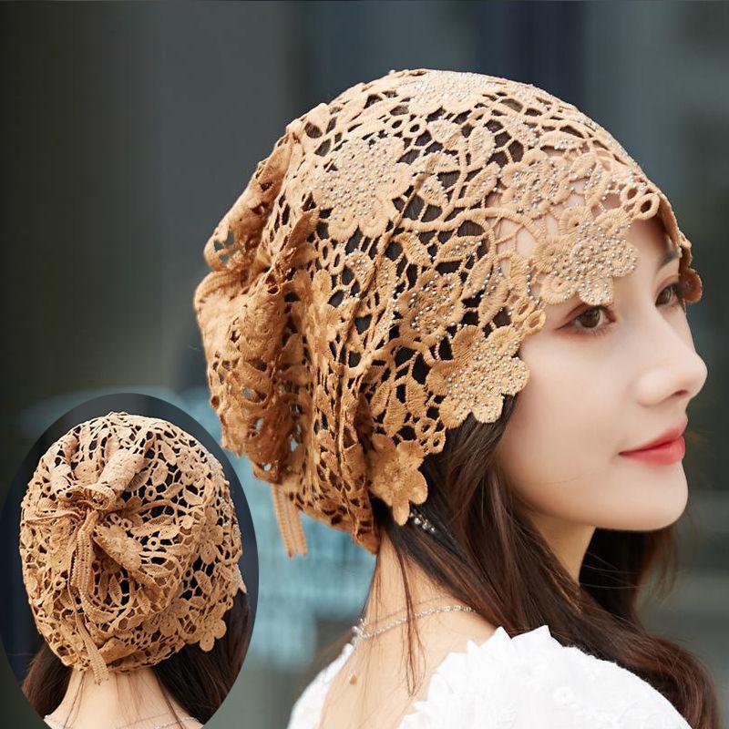 Women's Summer Lace Slouchy Hat - Breathable, Stylish, Thin White Hair Cover
