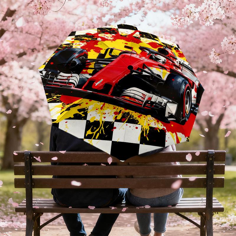 1pc Formula 1 Race Car Pattern Umbrella Design Automatic Opening and Closing Umbrella, High-quality Travel Umbrella,  C1128122