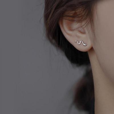 Boucles d'oreilles Serpent Niche 2024 en argent sterling 925 - Petites boucles d'oreilles pour couples, tendance et uniques