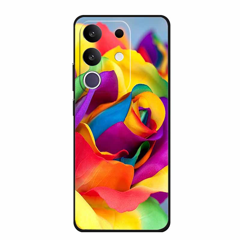 Phone Case For Vivo T4x 5G Y300T 2025 Case 6.72" Black Silicone TPU Soft Back Cover For Vivo Y29 4G Cases Y 29 Coque Funda Para
