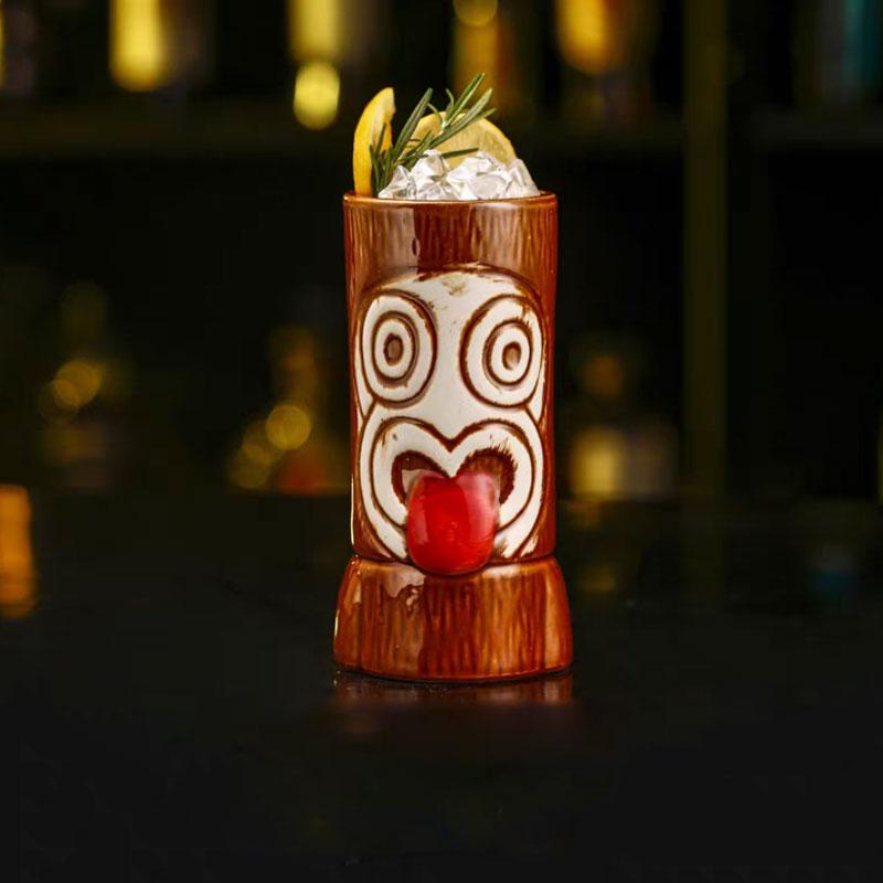 Creative Ceramic Cup TIKI Cup Bar Playing Cards Witch Doctor Statue Hawaiian Cocktail Cup Personalized Wine Glass Best Gift Cup