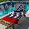 Anchor Pattern Ocean-Themed Beach Towel, Soft Quick-Dry Absorbent for Swimming Camping Bathing