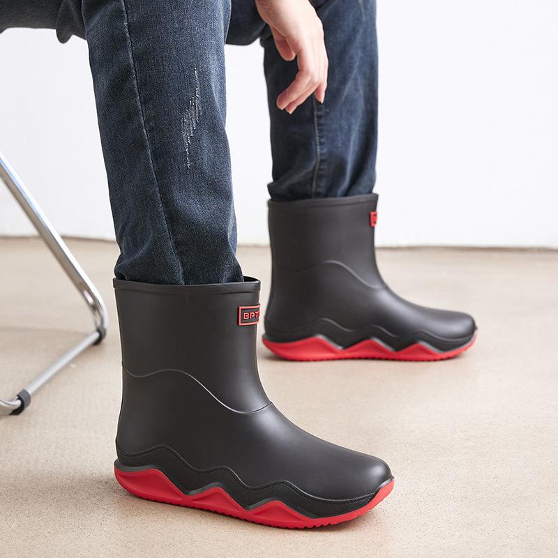 

Сапоги для дождя средней высоты, мужские, водонепроницаемые и нескользящие, для рыбалки, бархатные, для мытья автомобиля, для теплой воды, для кемпинга, с резиновым покрытием 44