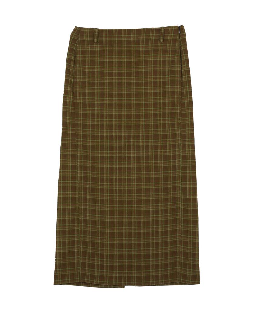 Hardcore Happiness Check H-Line Maxi Skirt_Green