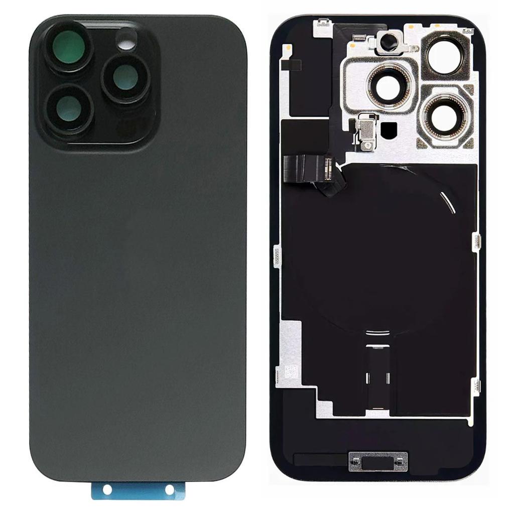 For iPhone 16 Pro Battery Housing Cover+Camera Lens Cover+Bracket+Wireless Charging Port Cable