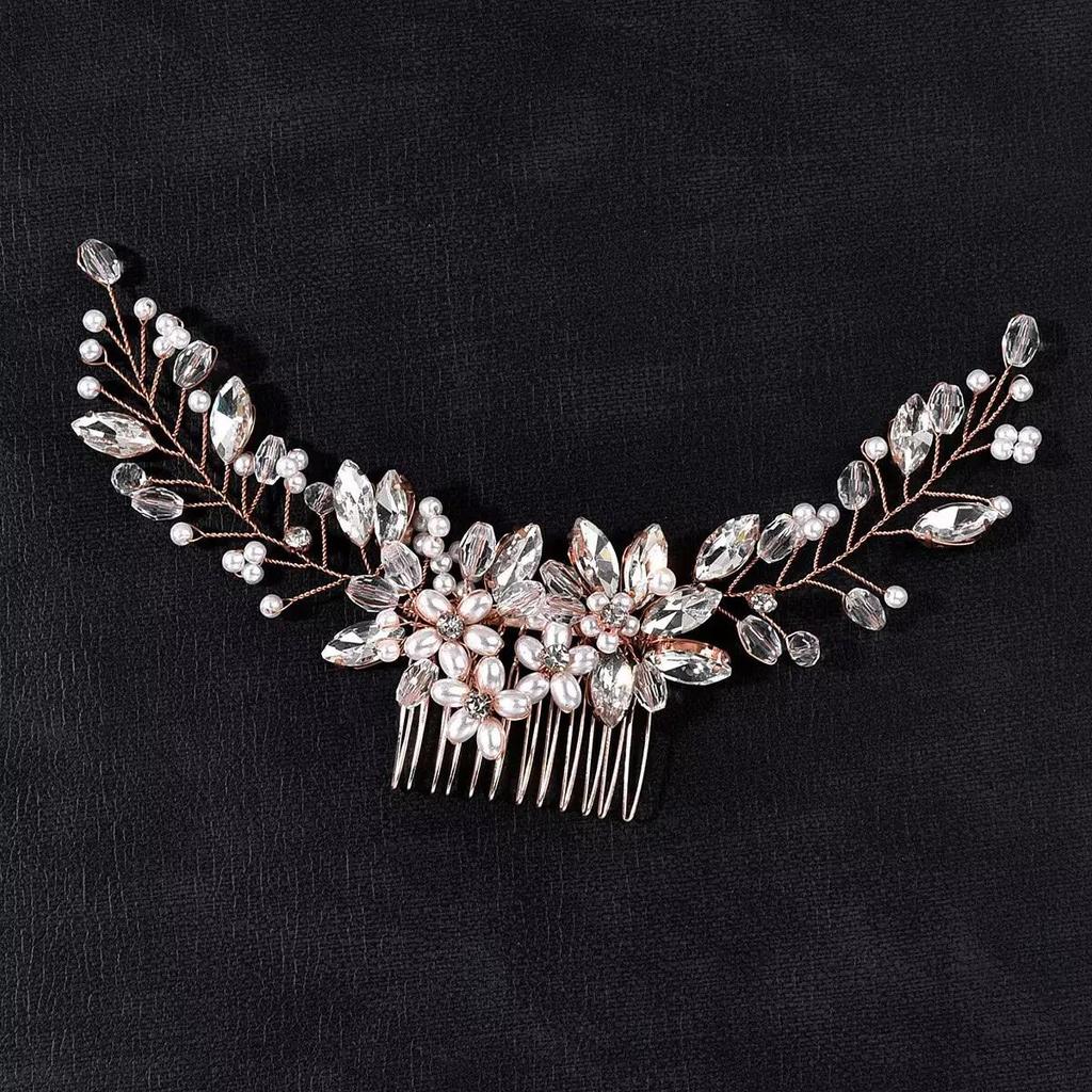 European Pearl Hair Comb for Bridal and Evening Hairstyles