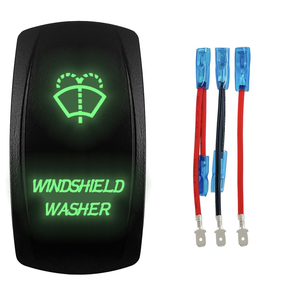 1 Pc Green 12V/24V Rocker Toggle Switch With Jump Wire for Car Boat Truck Marine Yacht Trailer Tractor Jeep YJ JK Vans SXS Battery Switches5