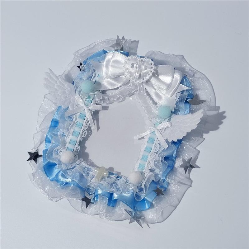 

Оригинальный держатель для журнала ручной работы с кружевной бабочкой и светло-голубым бантом Standard