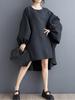 Xitao V-hals Batwing Sleeve Irregular Dress HQQ2389