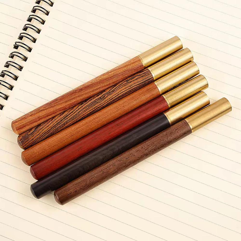 Vintage Wood Body Ballpoint Pen Brass Ball Roller Pen Metal Cap Ball Pen Stationery School Business Gifts Supplies