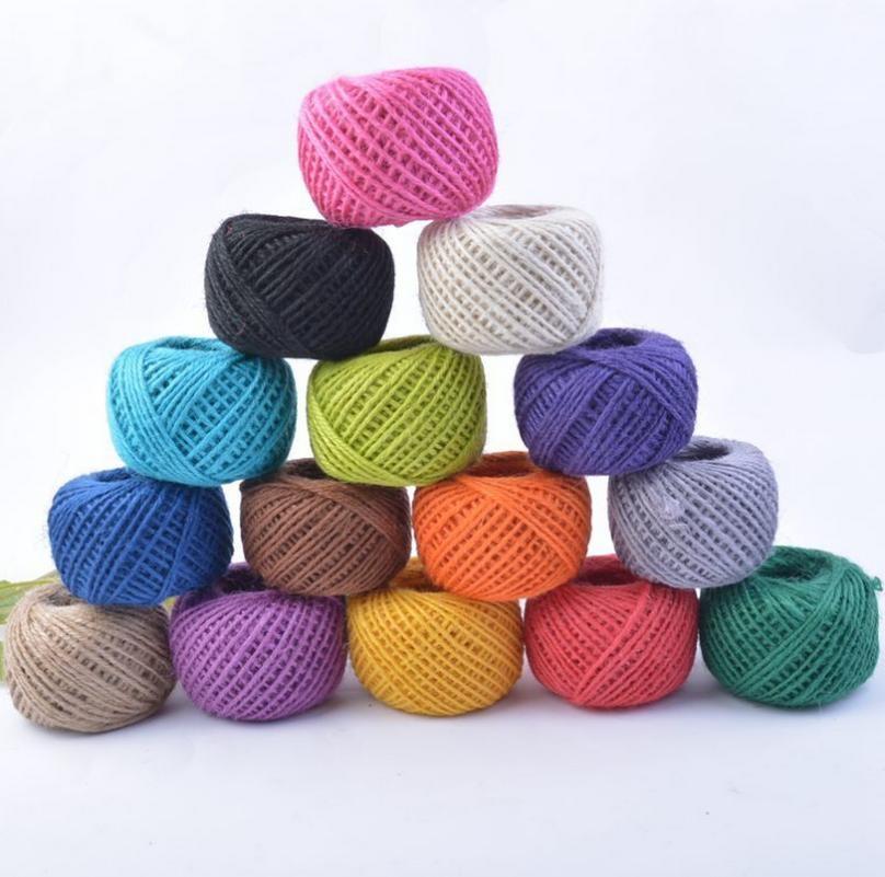Buy 50M/Roll Natural Burlap Hessian Jute Twine Cord Hemp Rope String ...
