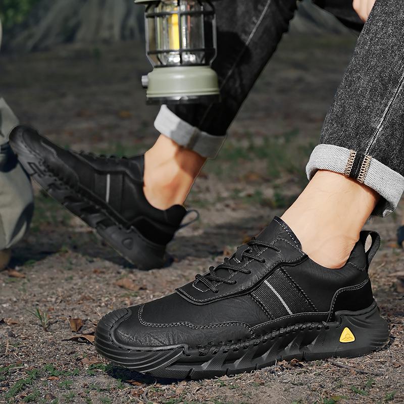 Fashion Men's Leather Casual Sneakers Outdoor Shoes