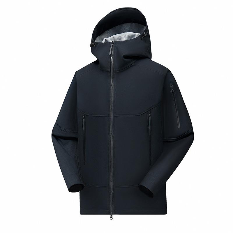 Three-proof outdoor soft shell hooded jacket for couples, new autumn and winter sports waterproof jacket for men and women