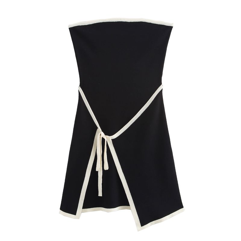 

Kaslead New Arrival Women s Clothing Fashion Style Fashion Silm Knitting Tube Top Dress Apron Black L