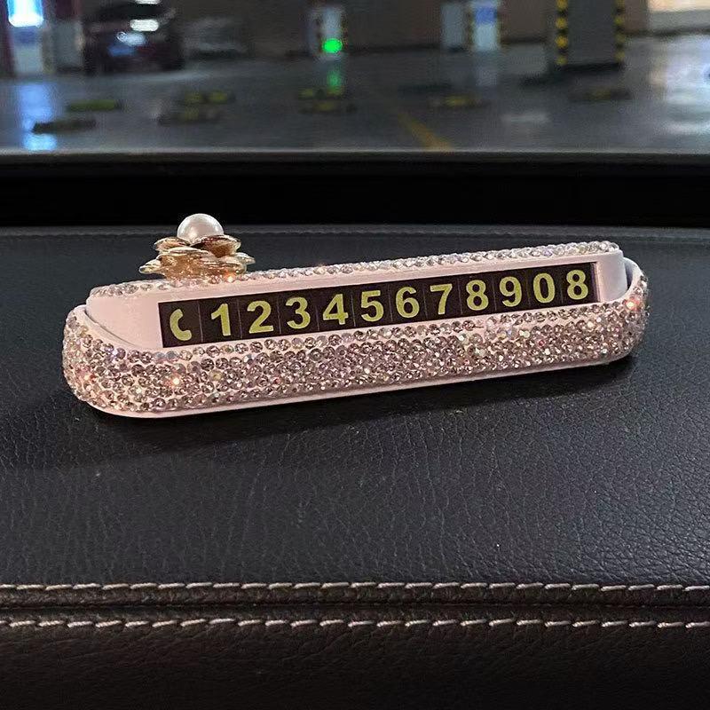 Personalized Rhinestone Car Parking Number Plate Sign