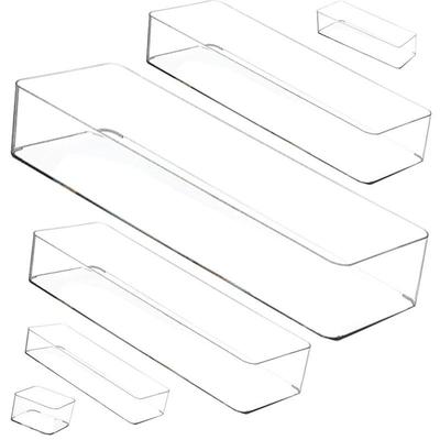 Caixa de Armazenamento de Mesa em Acrílico Transparente: Armário de Espelho Retangular para Cosméticos, Papelaria ou Essenciais de Cozinha