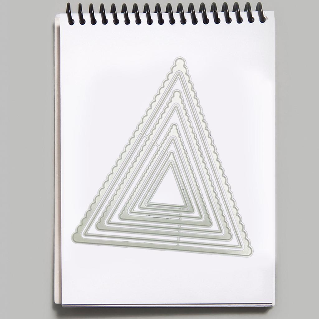 Nesting Triangular Cutting Dies Laciness Die Cuts 4.72'' x 4.37'' for Greeting Card Making DIY Scrapbooking Album Craf