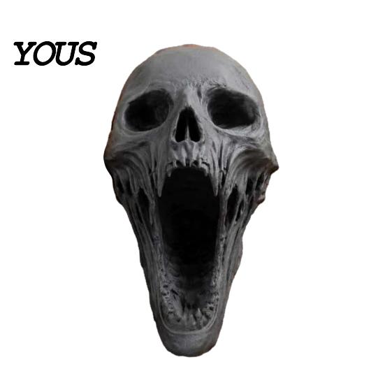 Gothic Skull Ornament Statue, 3D Printed Human Head Model for Home Aged Sculpture Decoration, Halloween Statues, Bookshelf and Desktop