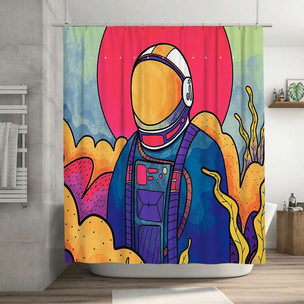 Unique Space Galaxy Shower Curtain Set Starry Sky Nebula Pattern Bathroom Decor Modern Home Textile Artistic Wall Hanging