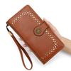 Minimalist Pu Leather Long Wallet With Zipper For Daily Use And Card Storage