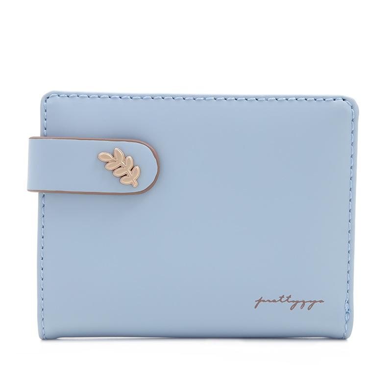 Women's Short Wallet with Simple Buckle and Multiple Card Slots Foldable Women's Coin Purse