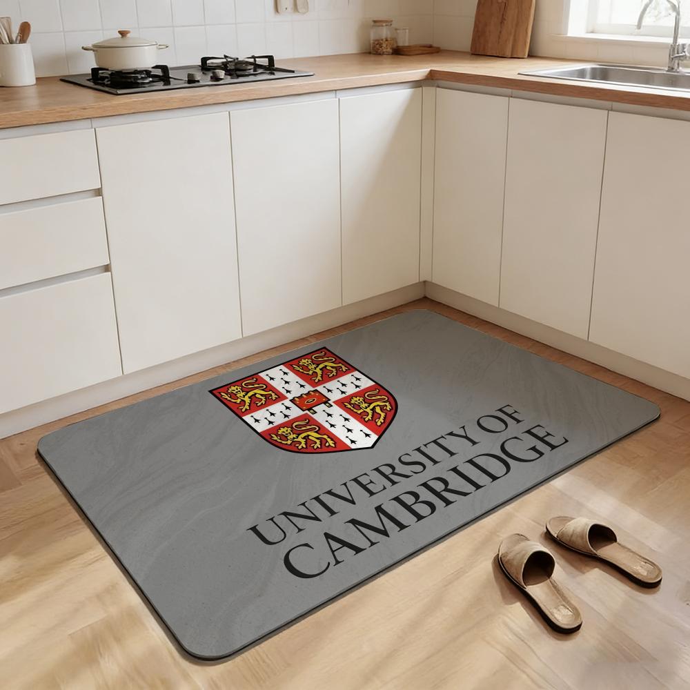 University C-Cambridge Floor Mat Non-slip Quick-dry Diatomaceous Earth Bath Mat, Absorbent Doormat