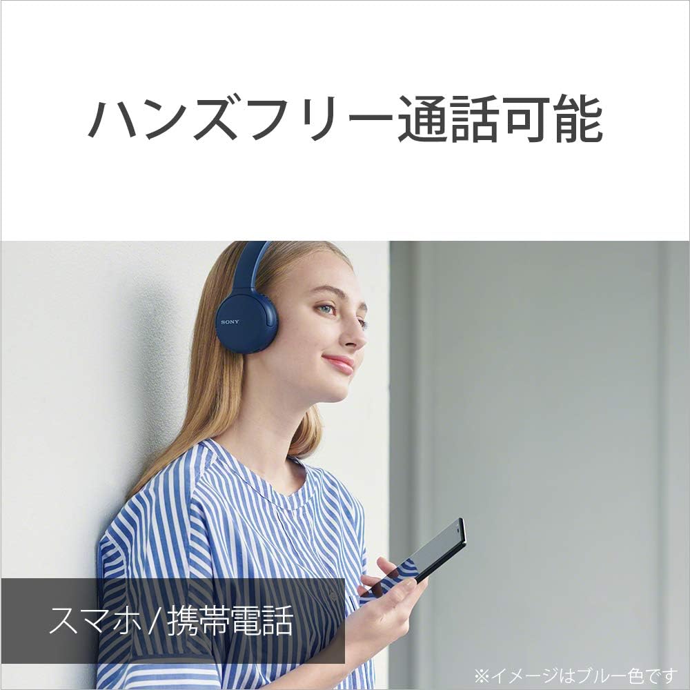 Sony WH-CH510 Wireless Headphones / Bluetooth / AAC Compatible / Up to 35 Hours Continuous Playback / 2019 Model / With Microphone / White WH-CH510 W