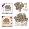 Unfinished Wood Cutouts Floral and Geometric Wooden Pieces for Hanging Decorations