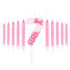 11pcs Pink Bow Number 0-9 Birthday Candles, Cat Cartoon Birthday Decorations for Girls, Wedding Anniversary Party Supplies