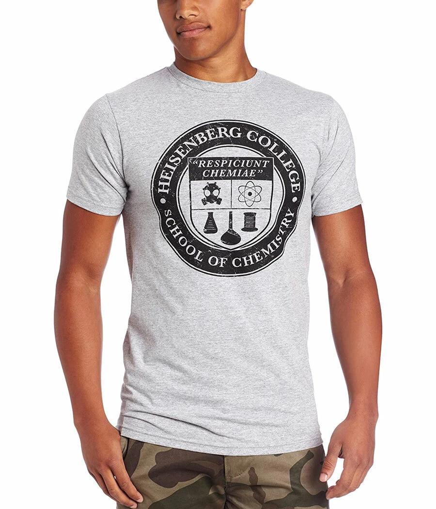 Breaking Bad Heisenberg College School of Chemistry 100% Cotton T-shirt Mens Tees Top 4XL