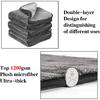 GTF Microfiber Car Cleaning Cloths, Upgraded 1200gsm Ultra-Thick Cars Drying Towel Microfiber Cloth for Car and Home Polishing Washing and Detailing