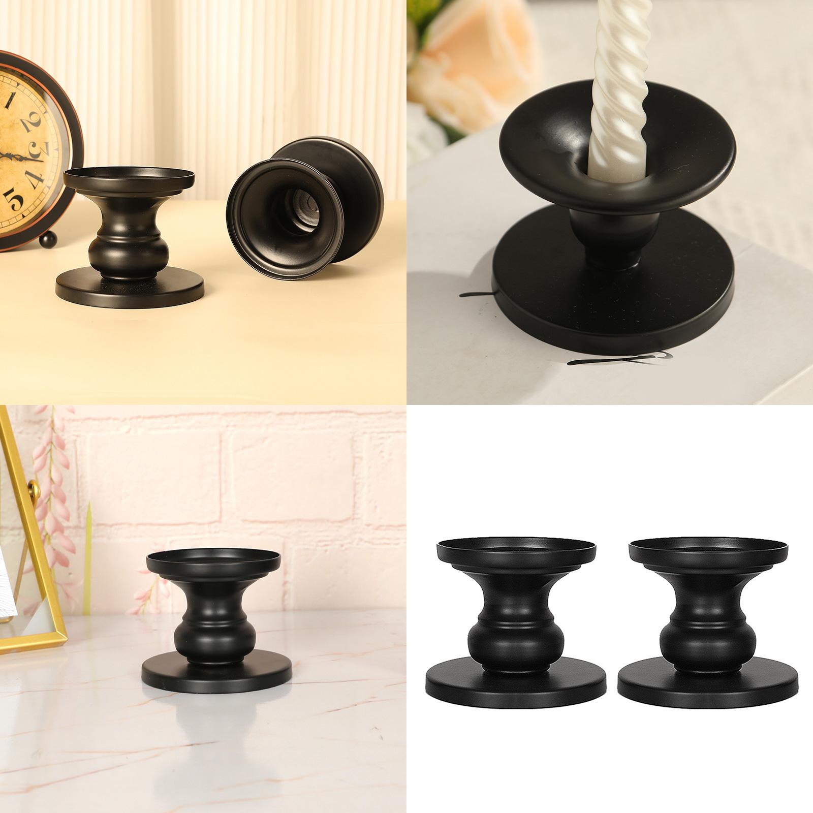 

2 шт. винтажных черных металлических подсвечника для конуса и столба, элегантные железные подсвечники, центральные украшения