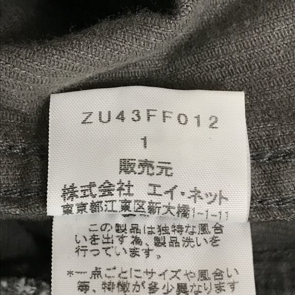 ZUCCa Travail Corduroy Pants Made in France Men 1 Inseam 65cm Charcoal Gray(USED)