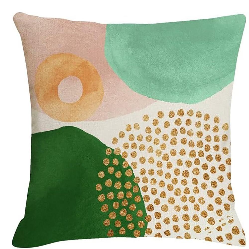

Green rhyme gold dot fresh luxury pillowcase bedroom sofa decorative cushion cover with zipper pillowcase 16x16Inch