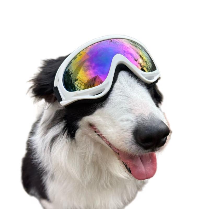 UV400 Anti-Fog Dog Goggles Adjustable Double Strap Windproof Dustproof Pet Sunglasses for Medium Large Dogs Riding Driving