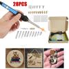 60W Verstellbares Temperatur-Pyrographie-Stift-Set mit 28 Holzbrandspitzen – 110V/220V.