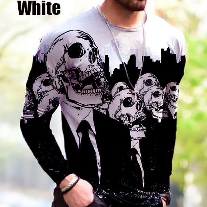 

Men s Trend Printed Fashion Simple Leisure Long Sleeved Loose T-shirt S