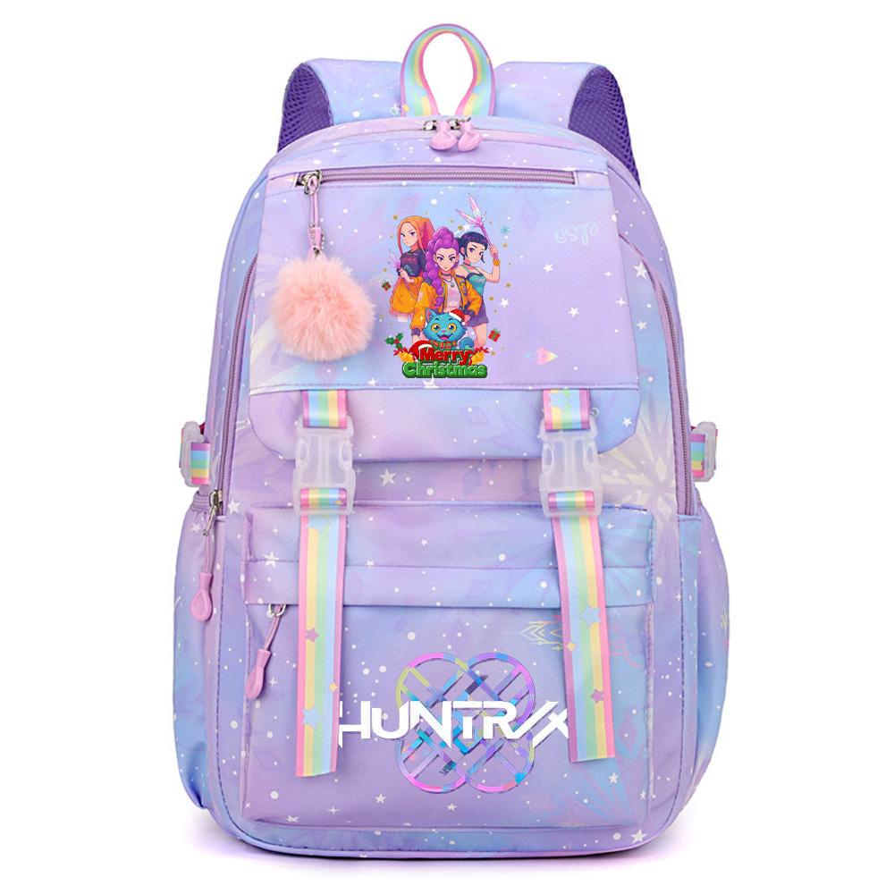 Anime Christmas K-Pop Demon Hunters Printed Large Capacity Waterproof Backpack Teenger Student Girl Boy Schoolbag Bookbag Women Waterproof Travel Bag